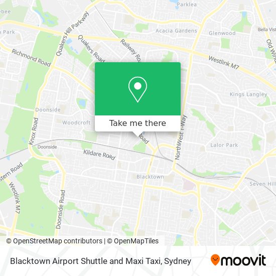 Blacktown Airport Shuttle and Maxi Taxi map