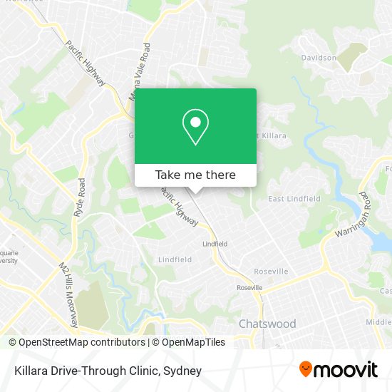 Killara Drive-Through Clinic map