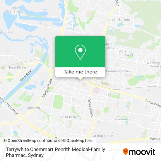 Mapa Terrywhite Chemmart Penrith Medical-Family Pharmac