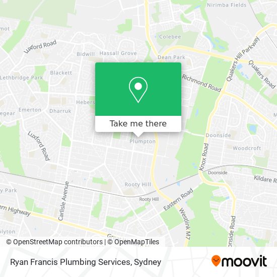 Ryan Francis Plumbing Services map