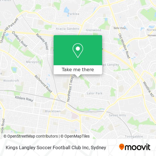 Mapa Kings Langley Soccer Football Club Inc