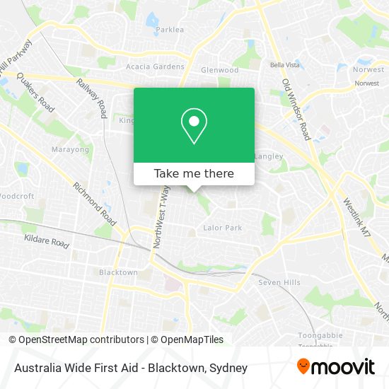 Mapa Australia Wide First Aid - Blacktown