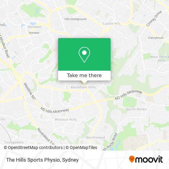Mapa The Hills Sports Physio