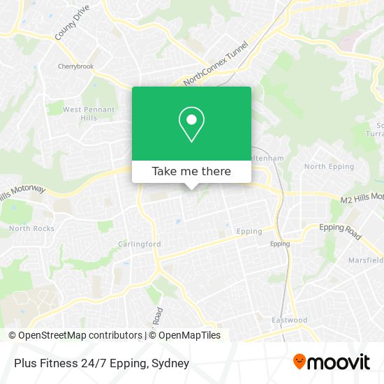 Plus Fitness 24/7 Epping map