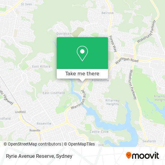 Ryrie Avenue Reserve map