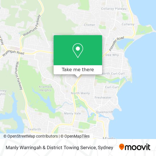 Mapa Manly Warringah & District Towing Service