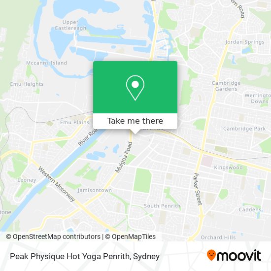 Mapa Peak Physique Hot Yoga Penrith