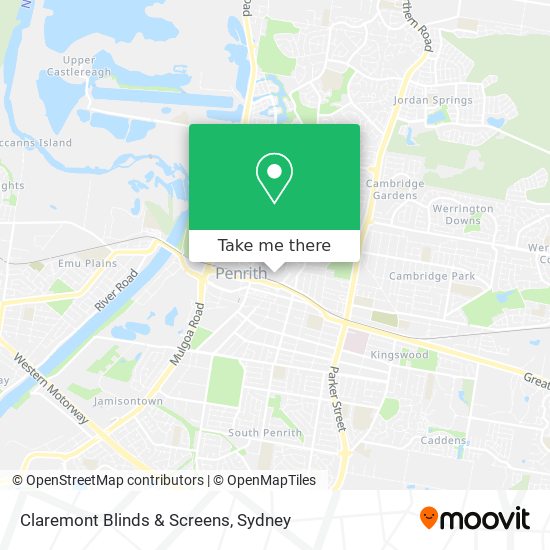 Claremont Blinds & Screens map