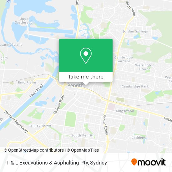 T & L Excavations & Asphalting Pty map