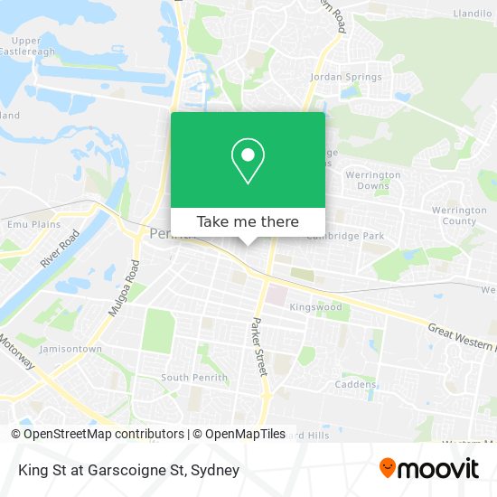 Mapa King St at Garscoigne St