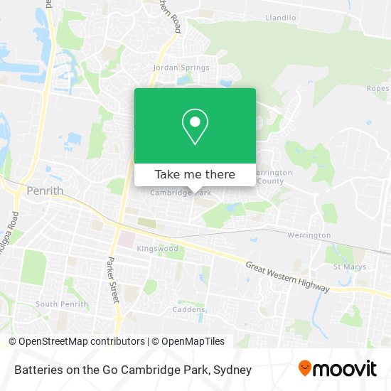 Batteries on the Go Cambridge Park map