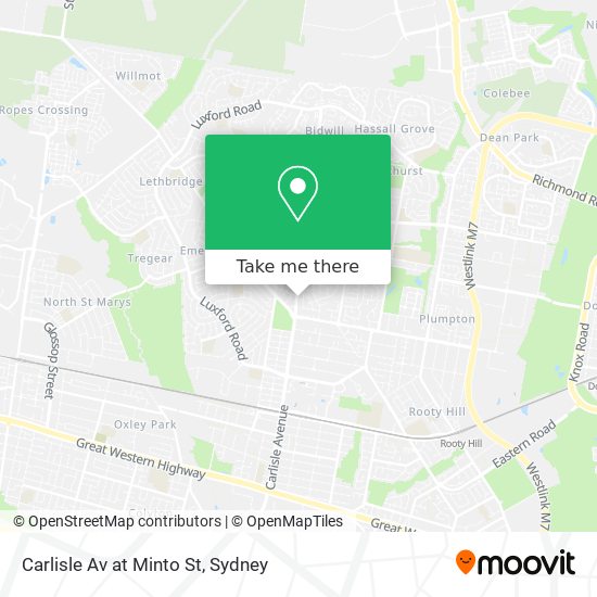 Carlisle Av at Minto St map