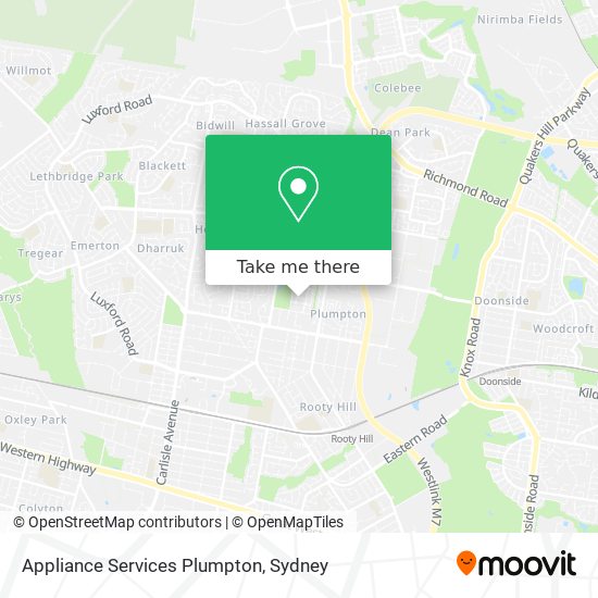 Appliance Services Plumpton map