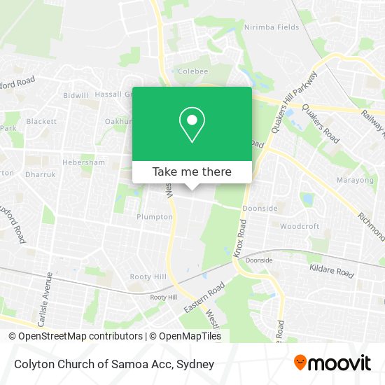 Colyton Church of Samoa Acc map