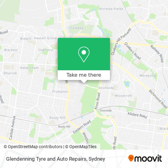 Mapa Glendenning Tyre and Auto Repairs