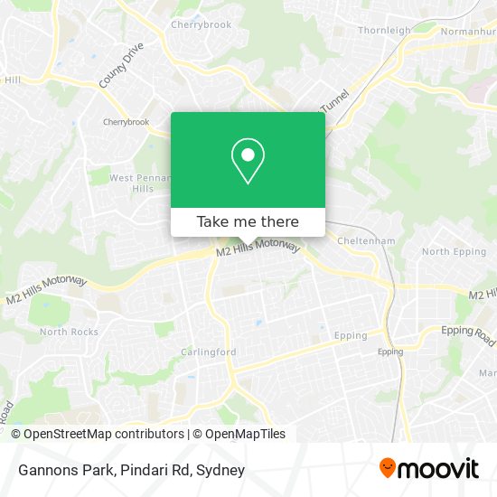 Gannons Park, Pindari Rd map