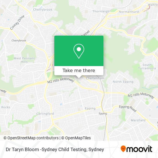 Dr Taryn Bloom -Sydney Child Testing map