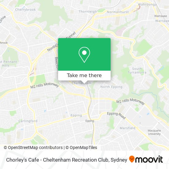 Chorley's Cafe - Cheltenham Recreation Club map