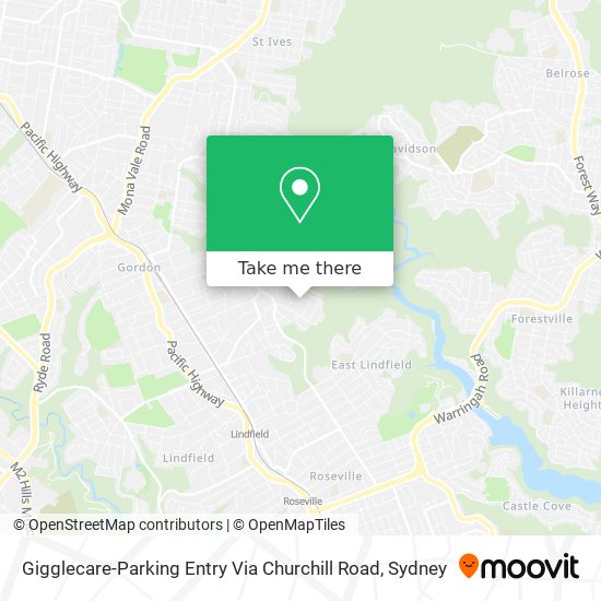 Gigglecare-Parking Entry Via Churchill Road map