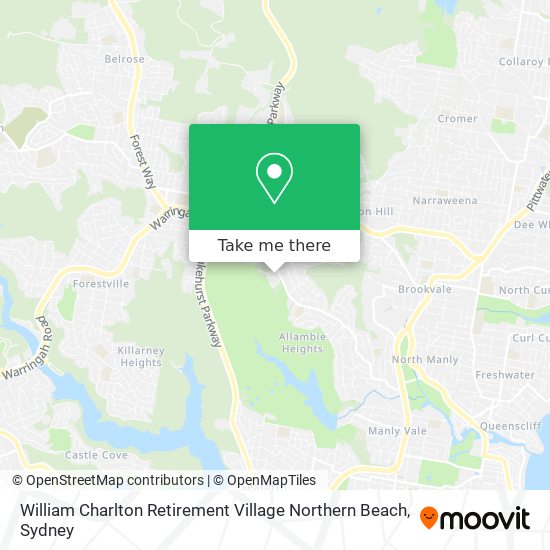 William Charlton Retirement Village Northern Beach map