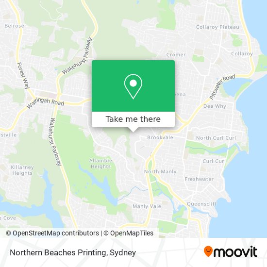 Northern Beaches Printing map