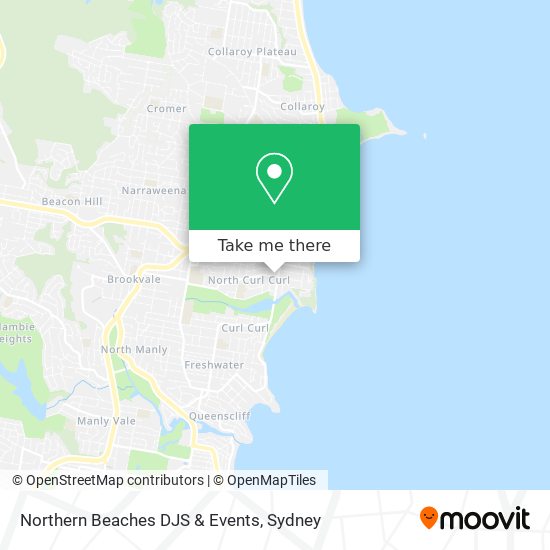 Mapa Northern Beaches DJS & Events