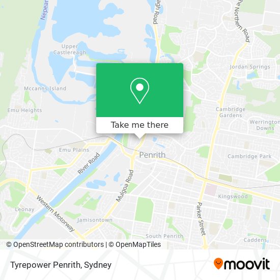 Mapa Tyrepower Penrith