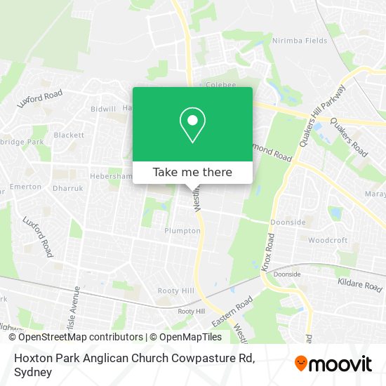 Mapa Hoxton Park Anglican Church Cowpasture Rd