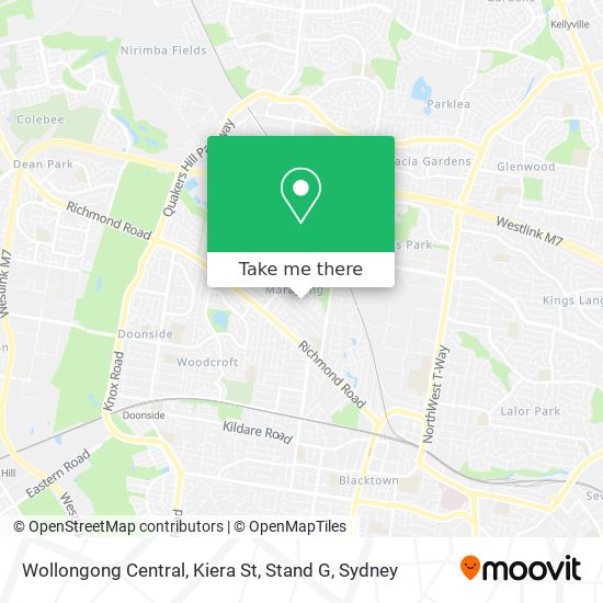 Mapa Wollongong Central, Kiera St, Stand G