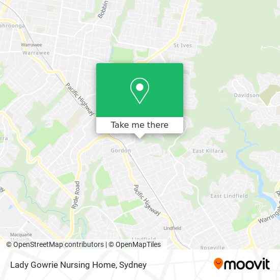 Mapa Lady Gowrie Nursing Home