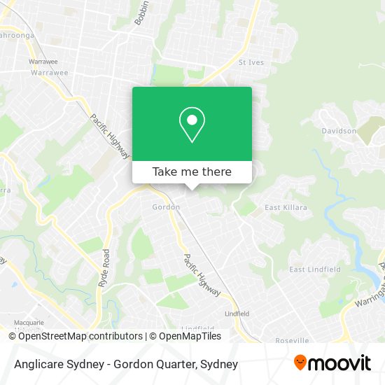 Mapa Anglicare Sydney - Gordon Quarter