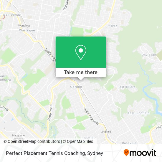 Perfect Placement Tennis Coaching map