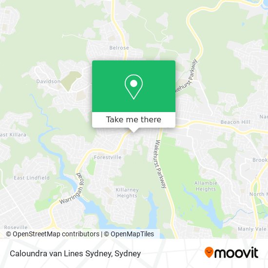 Mapa Caloundra van Lines Sydney