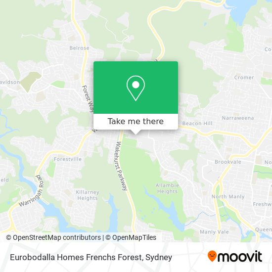 Eurobodalla Homes Frenchs Forest map