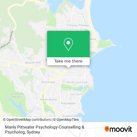 Manly Pittwater Psychology-Counselling & Psycholog map