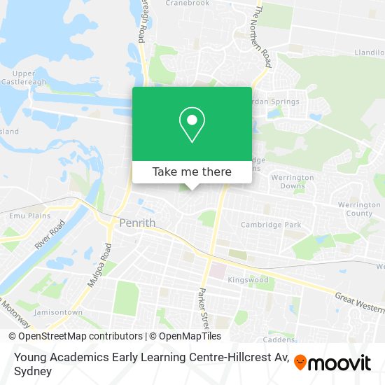 Mapa Young Academics Early Learning Centre-Hillcrest Av