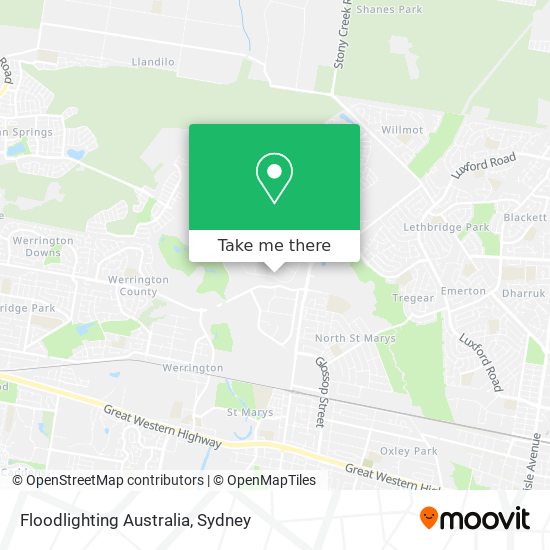 Mapa Floodlighting Australia