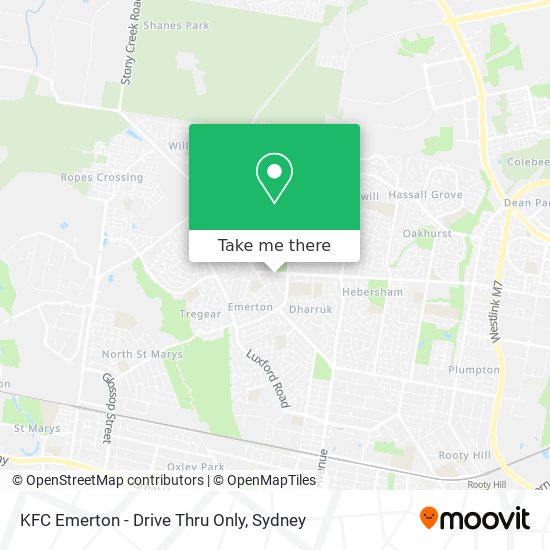 KFC Emerton - Drive Thru Only map