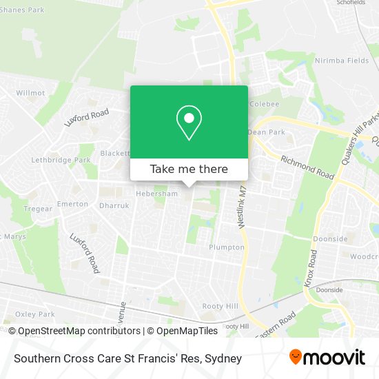 Southern Cross Care St Francis' Res map