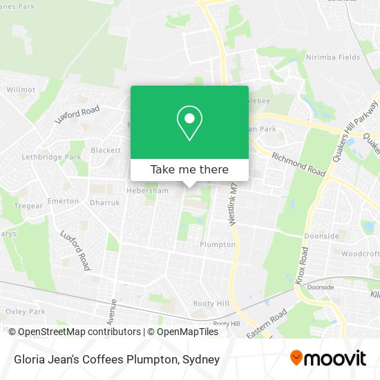 Mapa Gloria Jean's Coffees Plumpton