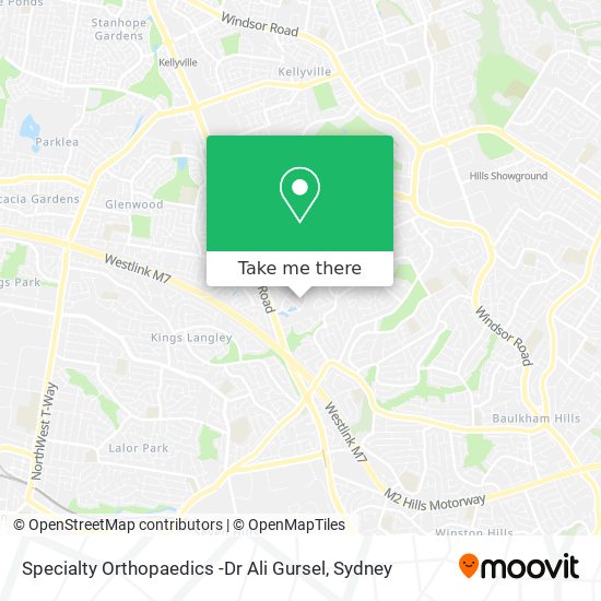 Specialty Orthopaedics -Dr Ali Gursel map