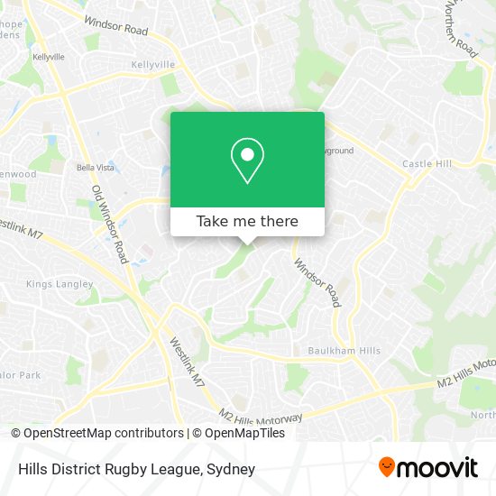 Mapa Hills District Rugby League