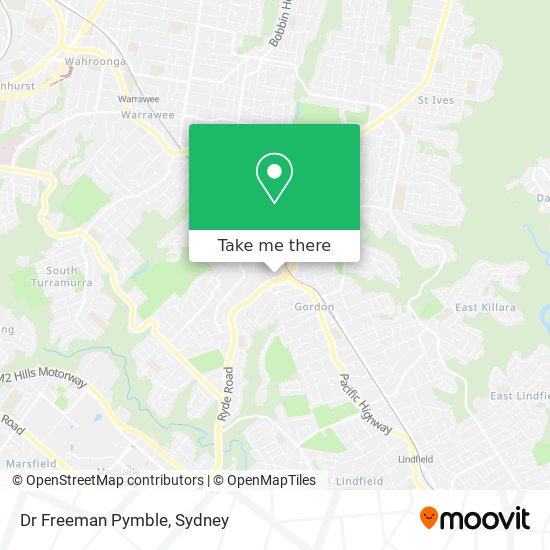 Mapa Dr Freeman Pymble