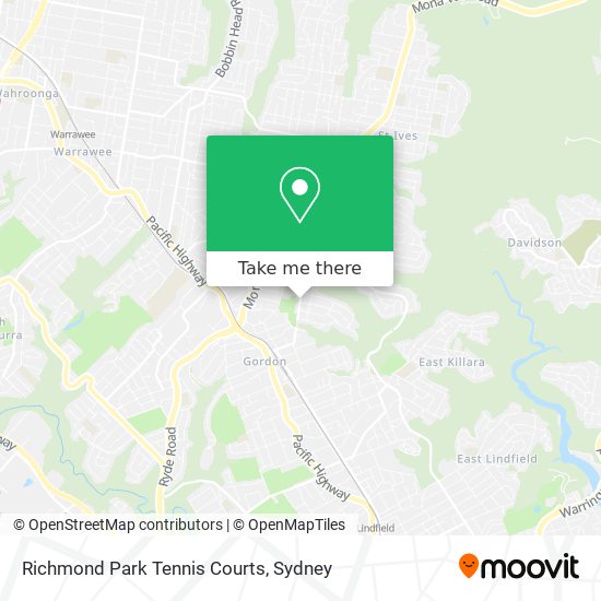 Richmond Park Tennis Courts map