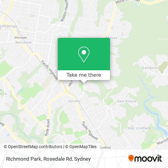 Richmond Park, Rosedale Rd map