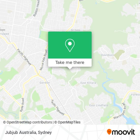 Jubjub Australia map