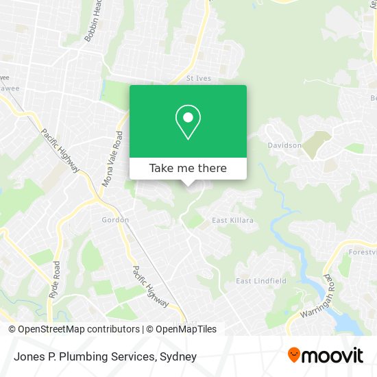 Jones P. Plumbing Services map