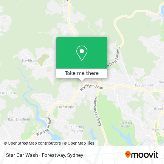 Mapa Star Car Wash - Forestway