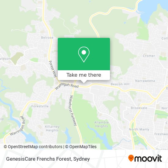 GenesisCare Frenchs Forest map
