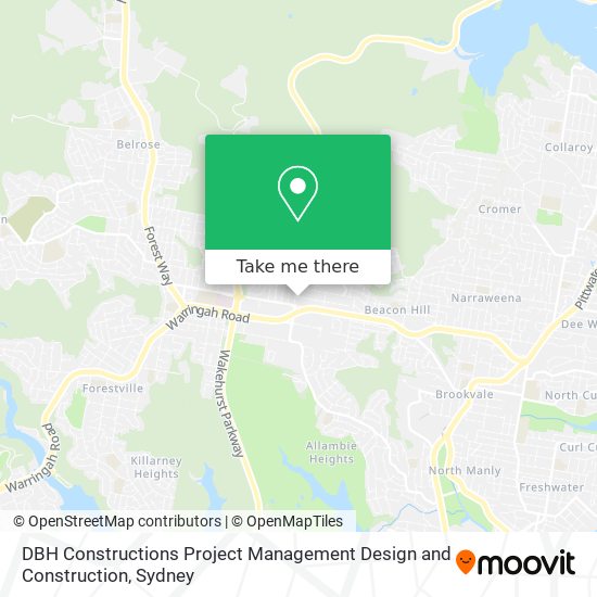 DBH Constructions Project Management Design and Construction map